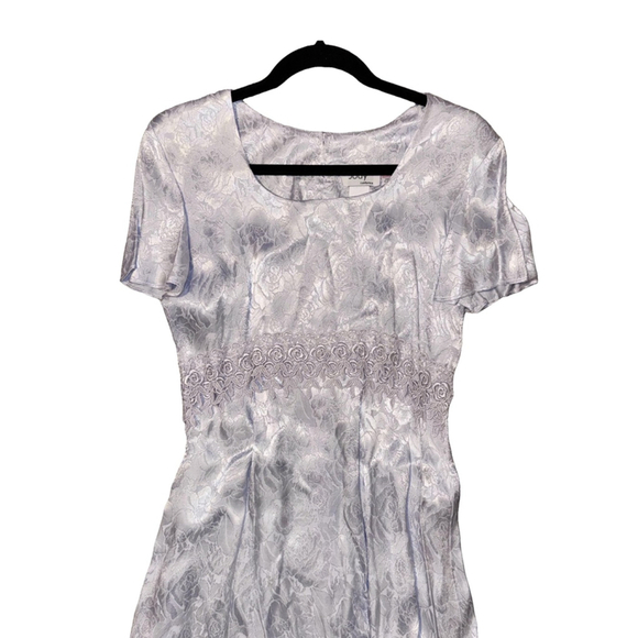 Vintage Ice blue satiny dress. Maxi . The brand is Jodie California USA Sz 6 - Picture 2 of 11